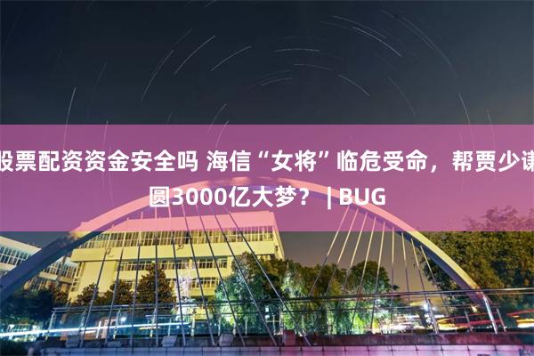 股票配资资金安全吗 海信“女将”临危受命，帮贾少谦圆3000亿大梦？ | BUG