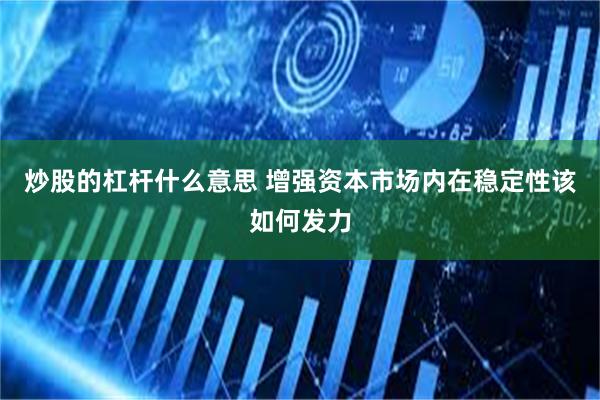 炒股的杠杆什么意思 增强资本市场内在稳定性该如何发力